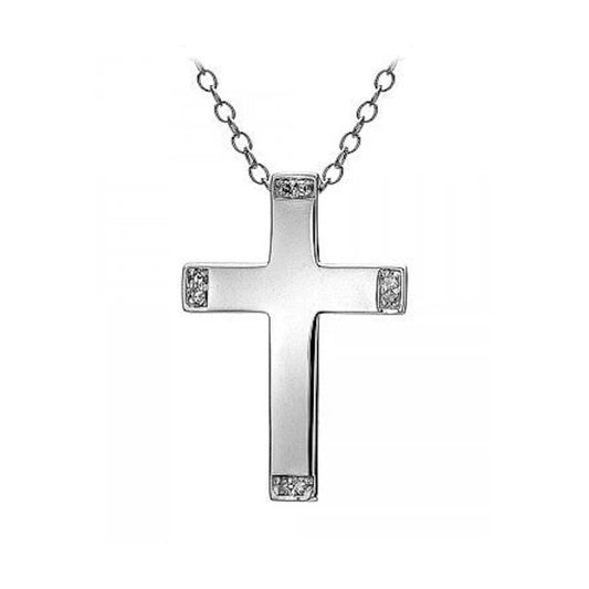 Silver Cross Hope Pendant Necklace