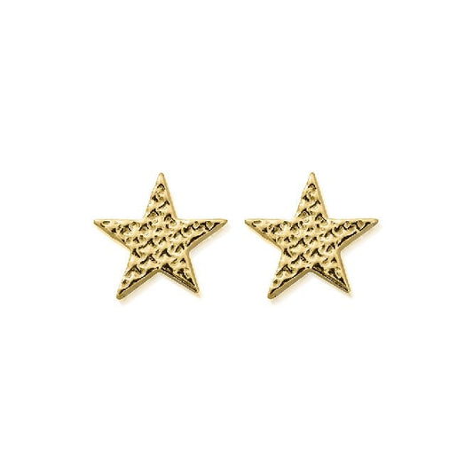 Gold Sparkle Star Stud Earrings