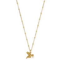 Gold Bobble Chain Hummingbird Necklace