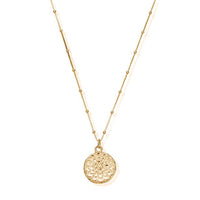 Gold Bobble Chain Moonflower Engravable Necklace