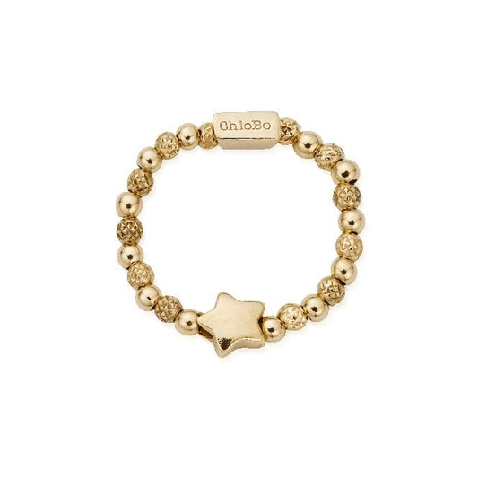 Gold Inset Star Ring, Small