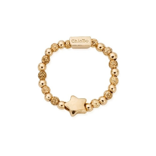 Gold Inset Star Ring, Medium