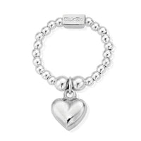 Mini Puffed Heart Ring, Medium