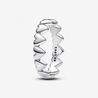 Row of Hearts Ring, Size 60