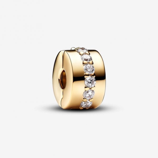 Gold Clear Sparkling Row Clip Charms