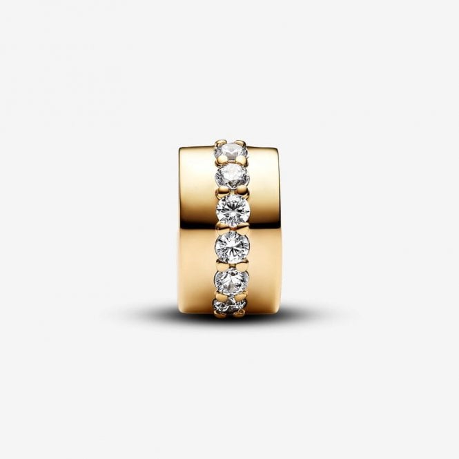 Gold Clear Sparkling Row Clip Charms