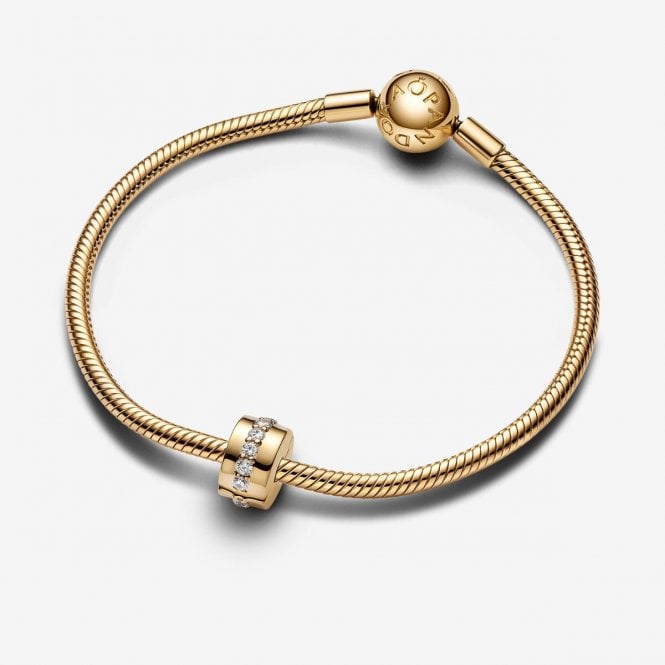 Gold Clear Sparkling Row Clip Charms