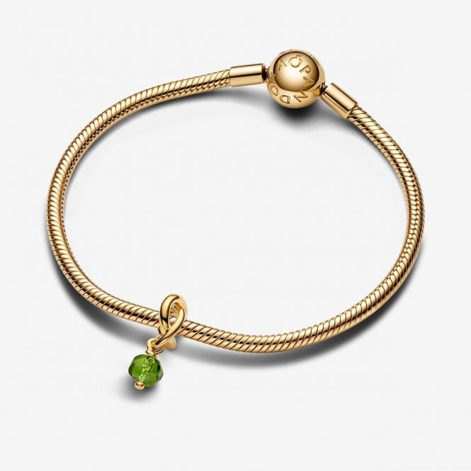 Gold August Birthstone Eternity Circle Dangle Charms