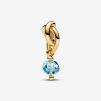 Gold March Birthstone Eternity Circle Dangle Charms