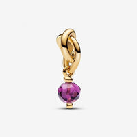 Gold February Birthstone Eternity Circle Dangle Charms