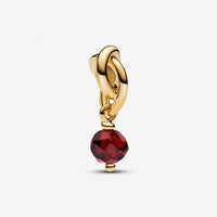 Gold January Birthstone Eternity Circle Dangle Charms