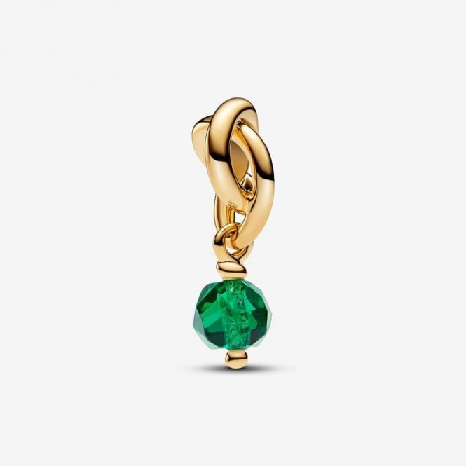 Gold May Birthstone Eternity Circle Dangle Charms
