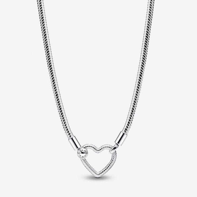 Heart Closure Snake Chain Necklace, 45cm