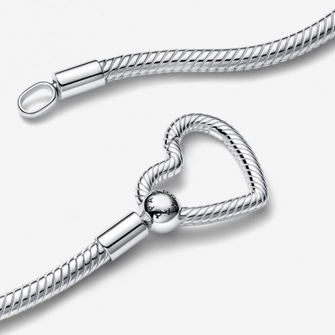 Heart Closure Snake Chain Necklace, 45cm