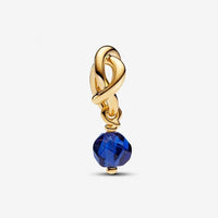 Gold September Birthstone Eternity Circle Dangle Charms