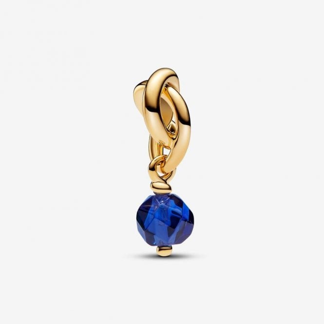 Gold September Birthstone Eternity Circle Dangle Charms
