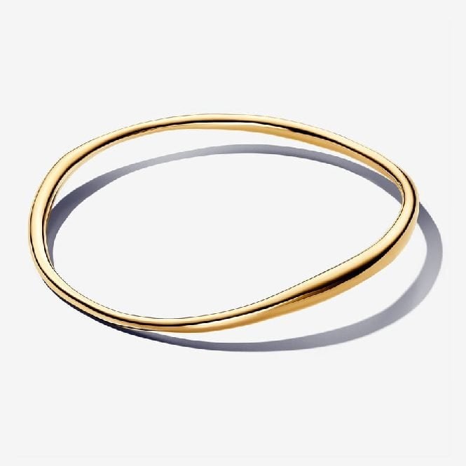 Gold Organically Shaped Bangle, 21cm