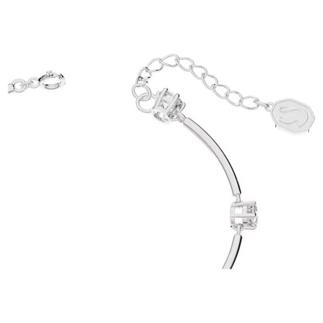 Constella Bangle with Round-Cut White Crystal in Rhodium Silver