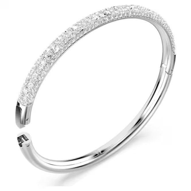 Sublima Bangle with Snow Pave Crystal in Rhodium Silver