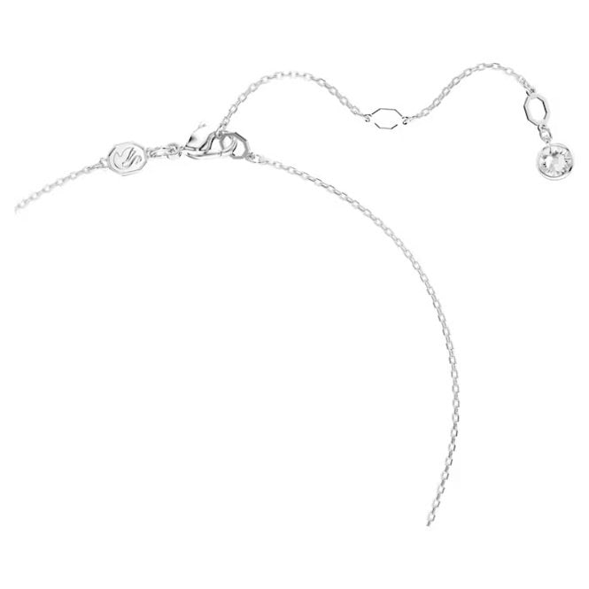 Sublima Pendant Necklace with White Crystal in Rhodium Silver