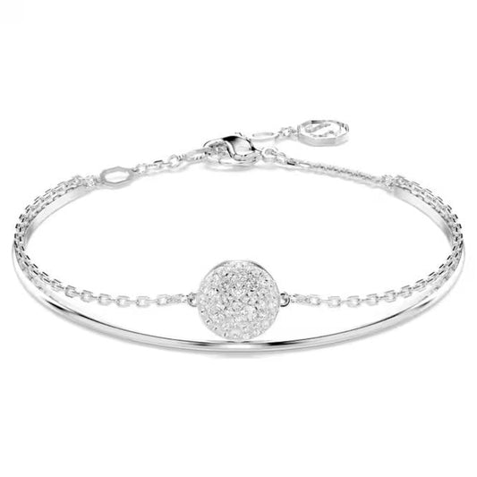 Sublima Bangle with White Crystal in Rhodium Silver