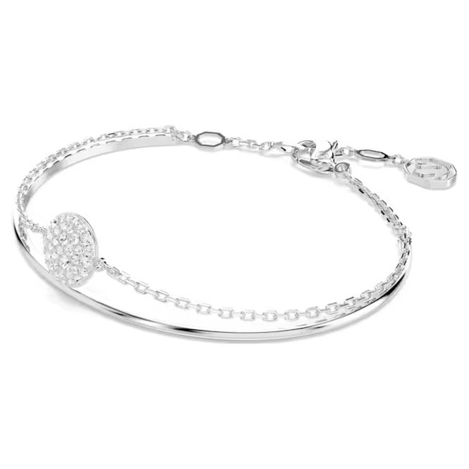 Sublima Bangle with White Crystal in Rhodium Silver