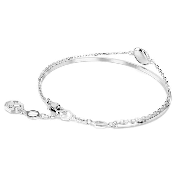 Sublima Bangle with White Crystal in Rhodium Silver