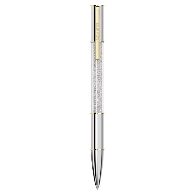 Crystalline Lustre Ballpoint Pen in Silver with Mixed Finish