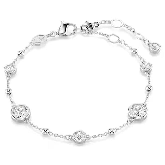 Imber Bracelet with Round-Cut White Crystal in Rhodium Silver