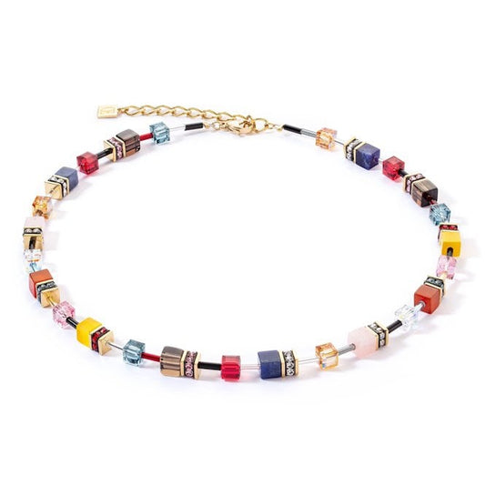GeoCUBE Iconic Precious Energy Necklace in Gold & Multicolours