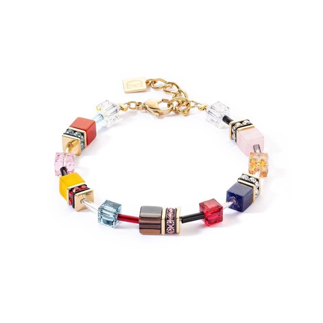 GeoCUBE Iconic Precious Energy Bracelet in Gold & Multicolours