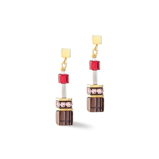 GeoCUBE Iconic Precious Energy Earrings in Gold & Multicolours