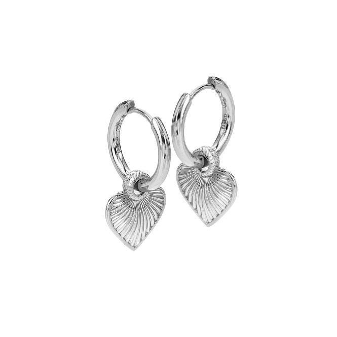 Silver Essence Heart Huggie Earrings