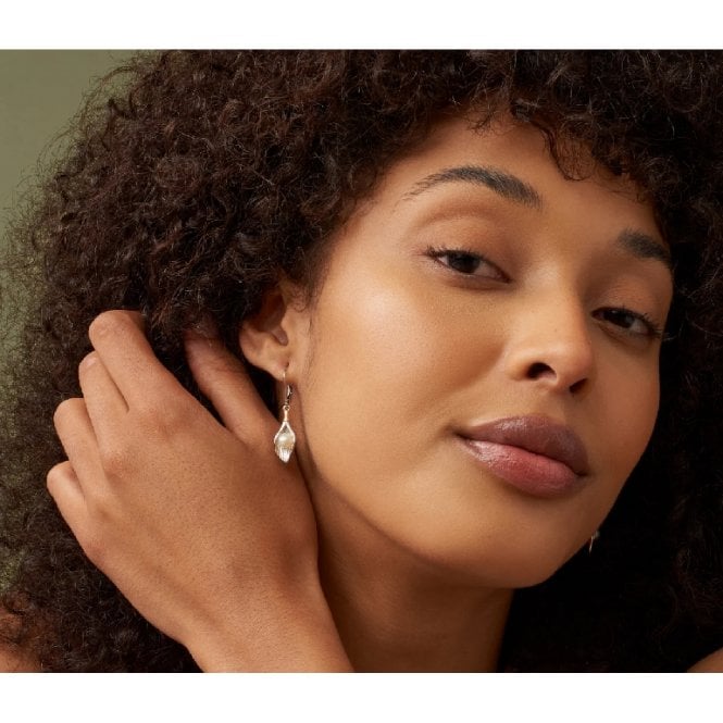 Nature's Wonder Silver Oyster Shell Drop Earrings