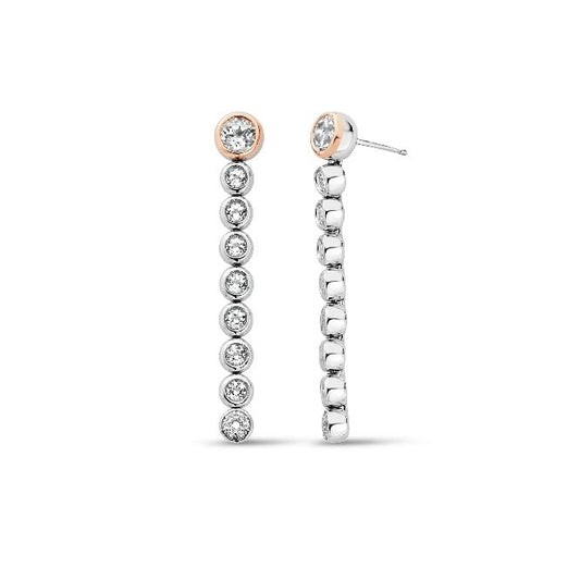 Clogau Celebration Silver Drop-Hoop Earrings