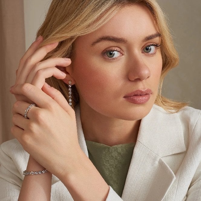 Clogau Celebration Silver Drop-Hoop Earrings