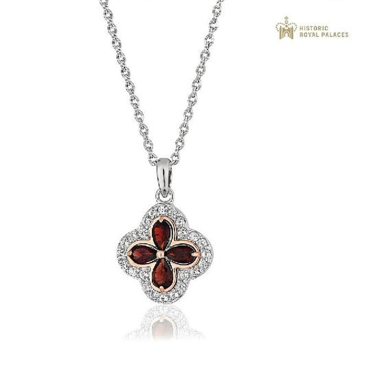 Tudor Court Red Garnet Pendant Necklace