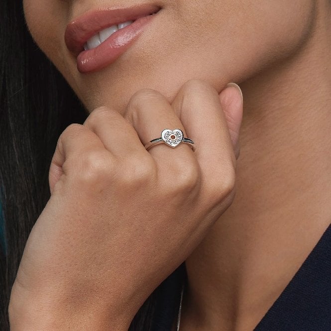 Cariad Sparkle Silver Ring, Size N