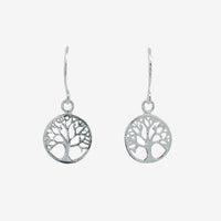 Silver Family Tree Drop Earrings