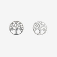 Silver Family Tree Stud Earrings
