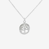 Silver Family Tree Pendant Necklace