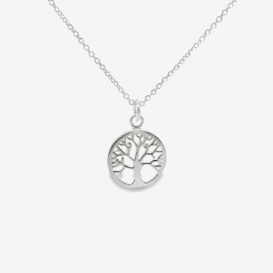 Silver Family Tree Pendant Necklace