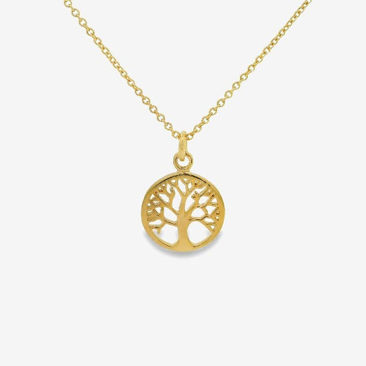 Gold Family Tree Pendant Necklace