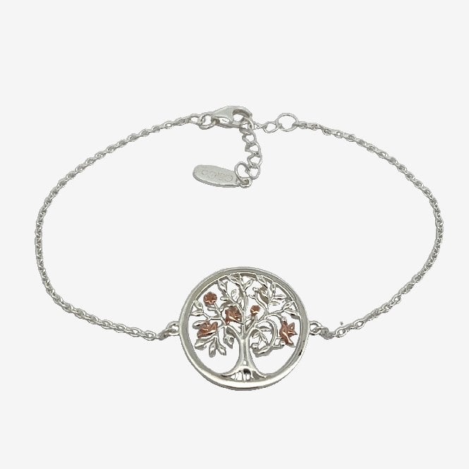Silver & Rose Gold Family Tree Bracelet