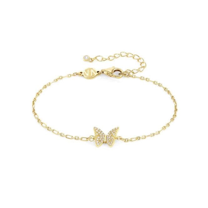 SweetRock Nature Butterfly Gold and CZ Bracelet