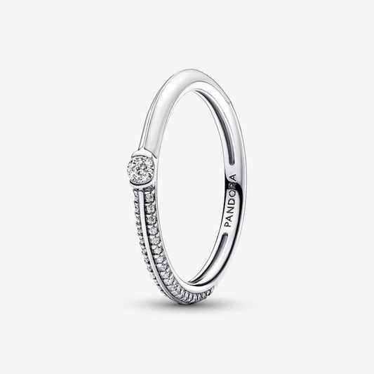 ME Pave & White Dual Ring, Size 54
