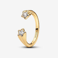 Gold Shooting Stars Open Ring, Size 54