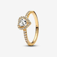 Gold Elevated Heart Ring, Size 54