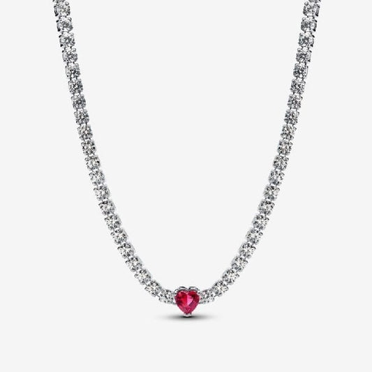 Halo Heart Pendant Choker Necklace, 40cm