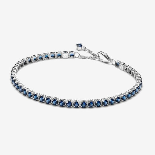 Sparkling Blue Tennis Bracelet, 18cm